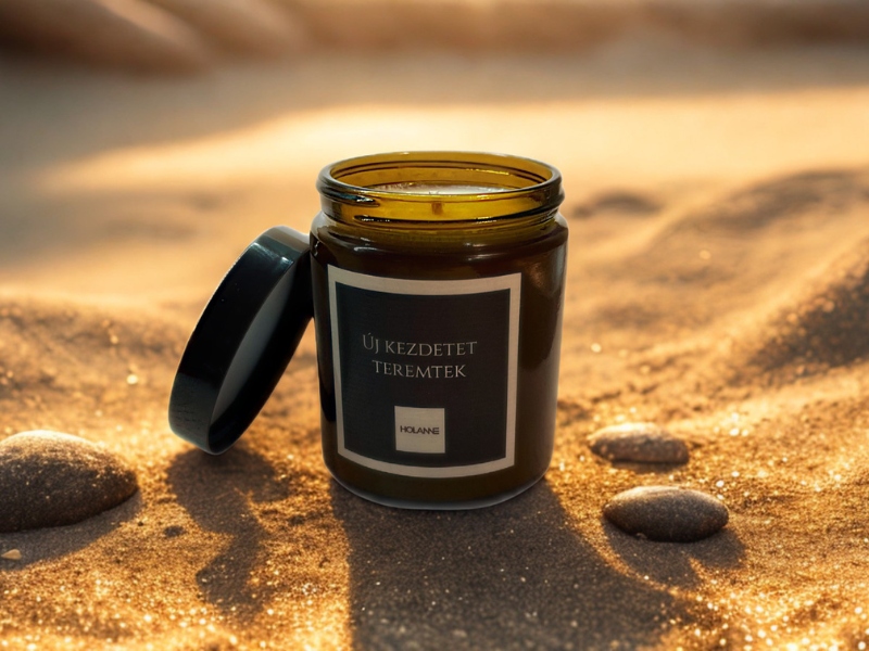 Új kezdetet teremtek meditációs gyertya homokos, napfényes környezetben - HOLANNE