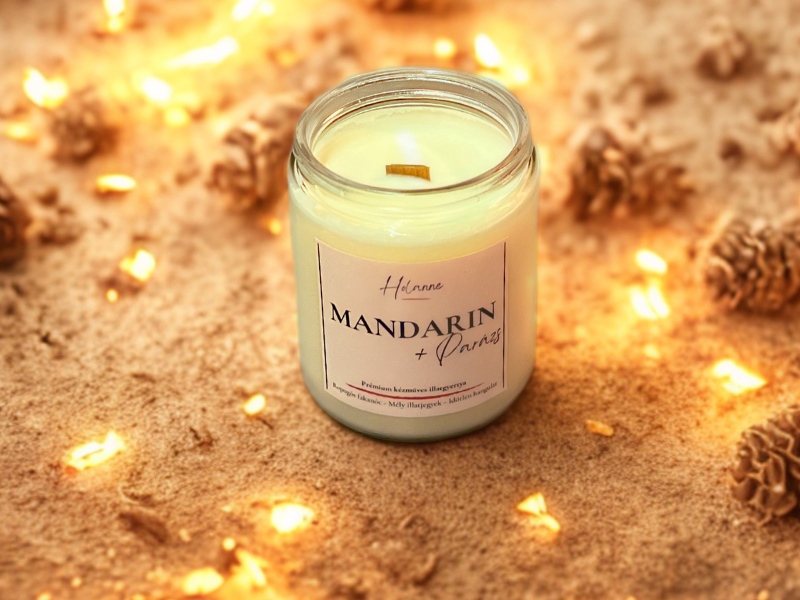 Parázs kollekció illatgyertya mandarin és fűszeres illattal, meleg hangulatban - HOLANNE