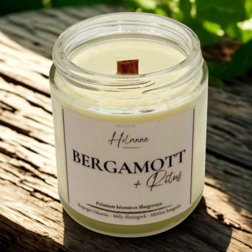 Bergamott illatú szójagyertya lánggal – Bergamott + rítus 100g
