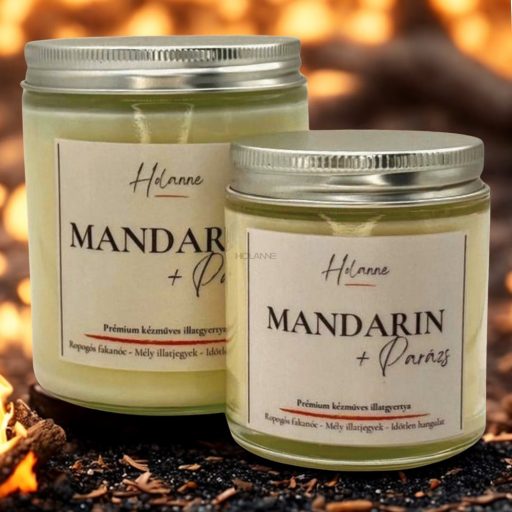 Mandarin + parázs – prémium szójaviasz gyertya 100 g
