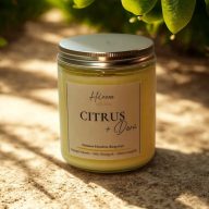 Citrus + derű – prémium szójaviasz gyertya 200 g