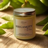 Bergamott + rítus prémium szójaviasz gyertya 200 g fakanóccal – Parázs kollekció HOLANNE