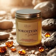 Borostyán + szelence – prémium szójaviasz gyertya 200 g
