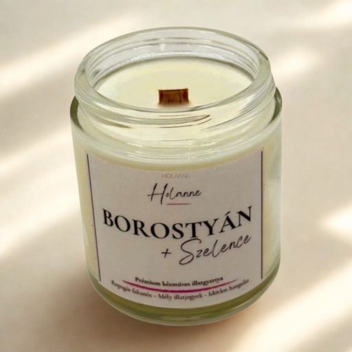 Borostyán + szelence – prémium illatgyertya 100 g