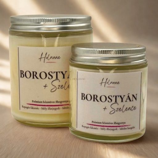 Borostyán + szelence – prémium illatgyertya 100 g