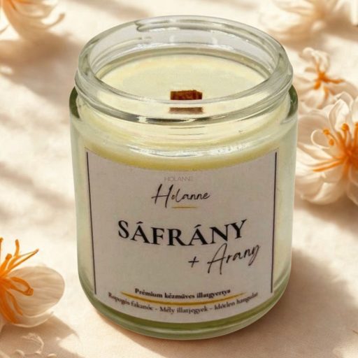 Sáfrány + arany – prémium szójaviasz gyertya 100 g