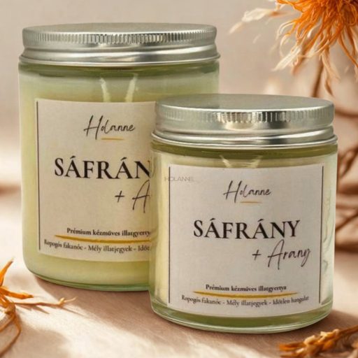 Sáfrány + arany – prémium szójaviasz gyertya 100 g