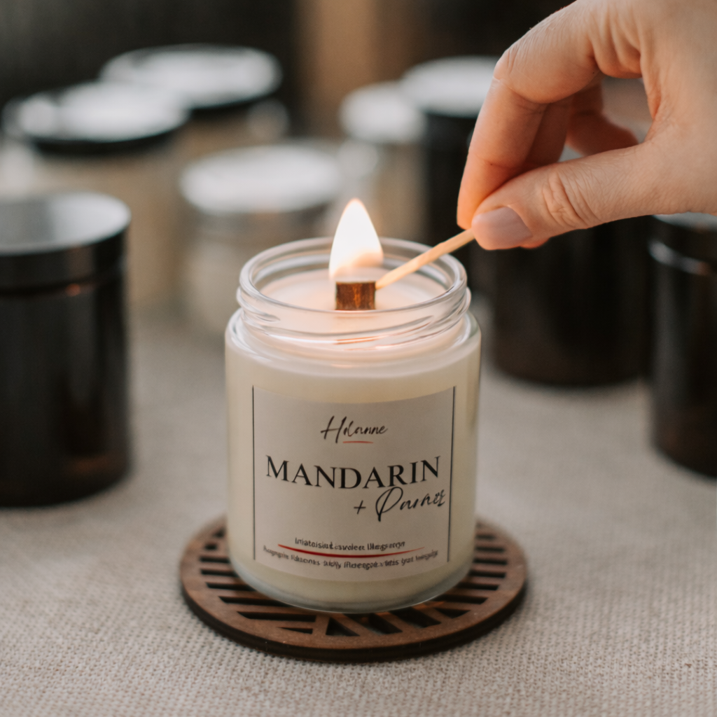 Gyertya biztonságos meggyújtása – kézműves gyertya gyufával történő meggyújtása otthoni környezetben